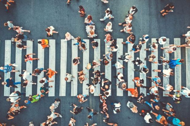 aerial view of crowd